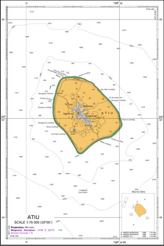 Land Information New Zealand Atiu Island digital map
