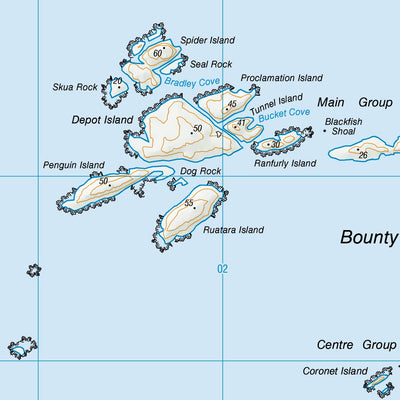 Land Information New Zealand BI01 - Bounty Islands digital map