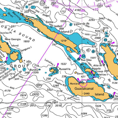 Land Information New Zealand Coral and Solomon Seas and adjacent seas digital map