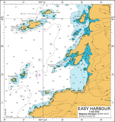 Land Information New Zealand Easy Harbour digital map