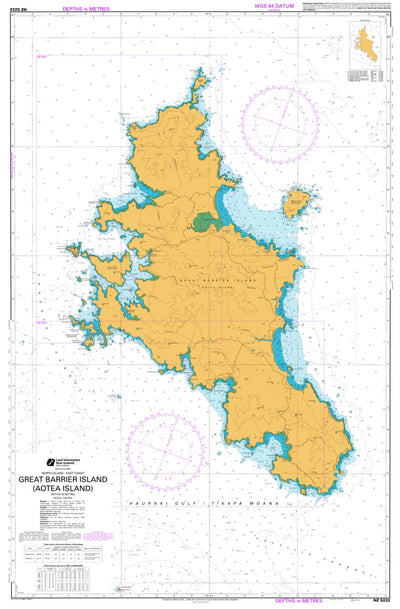 Land Information New Zealand Great Barrier Island (Aotea Island) digital map