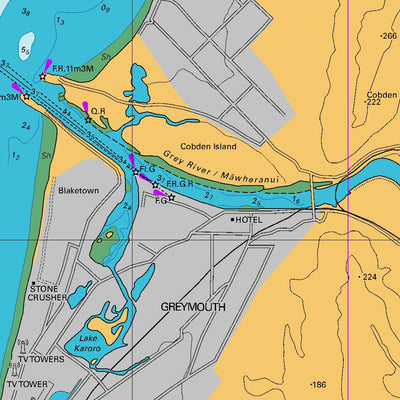 Land Information New Zealand Greymouth Harbour and Approaches digital map