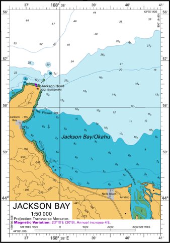 Land Information New Zealand Jackson Bay digital map