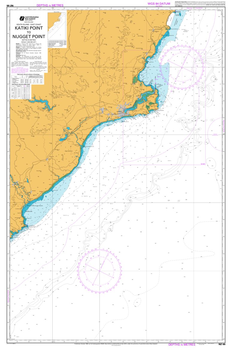 Katiki Point to Nugget Point Map by Land Information New Zealand ...