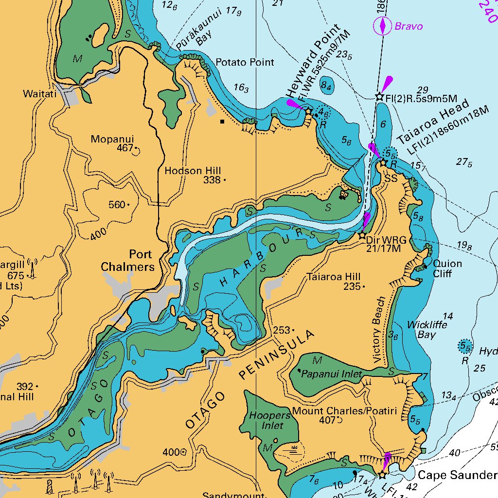 Katiki Point to Nugget Point Map by Land Information New Zealand ...