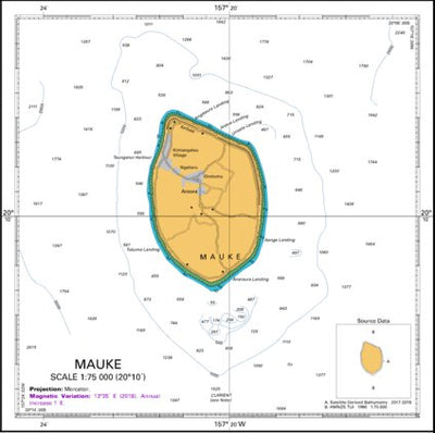 Land Information New Zealand Mauke digital map