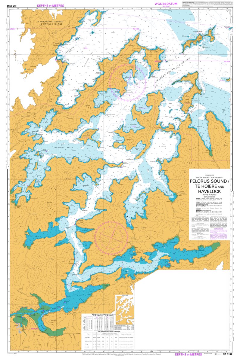 Pelorus Sound / Te Hoiere and Havelock Map by Land Information New ...