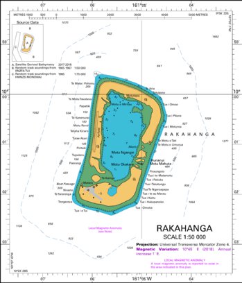 Land Information New Zealand Rakahanga digital map