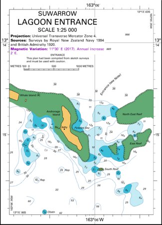 Land Information New Zealand Suwarrow Lagoon Entrance digital map