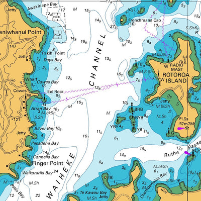 Land Information New Zealand Tamaki Strait and Approaches including Waiheke Island digital map
