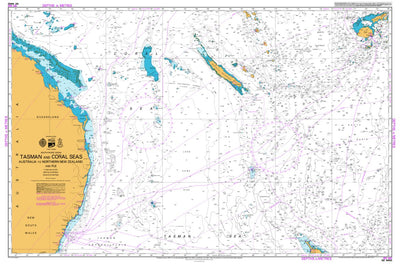 Land Information New Zealand Tasman and Coral Seas, Australia to Northern New Zealand and Fiji digital map