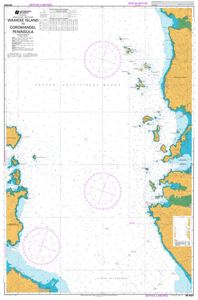 Land Information New Zealand Waiheke Island to Coromandel Peninsula digital map
