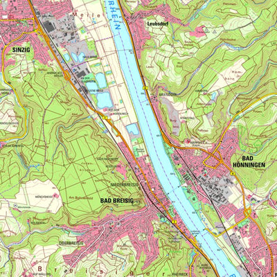 Landesamt für Vermessung und Geobasisinformationen Rheinland-Pfalz Bad Breisig (1:25,000) digital map