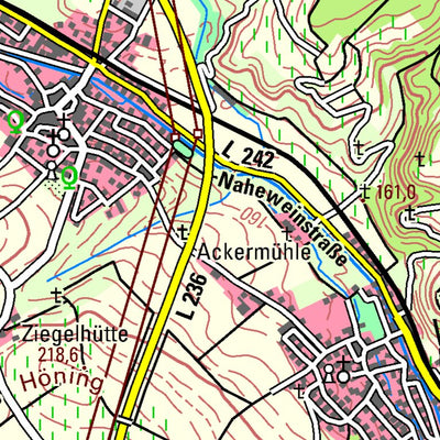 Landesamt für Vermessung und Geobasisinformationen Rheinland-Pfalz Bad Kreuznach (1:50,000) digital map