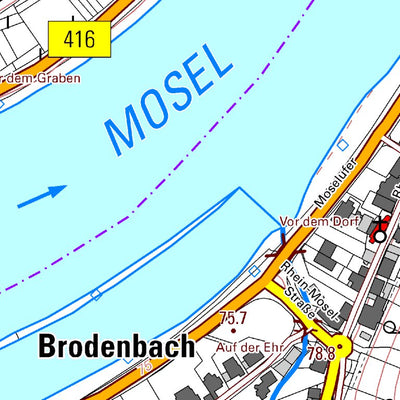 Landesamt für Vermessung und Geobasisinformationen Rheinland-Pfalz Brodenbach 2 (1:5,000) digital map