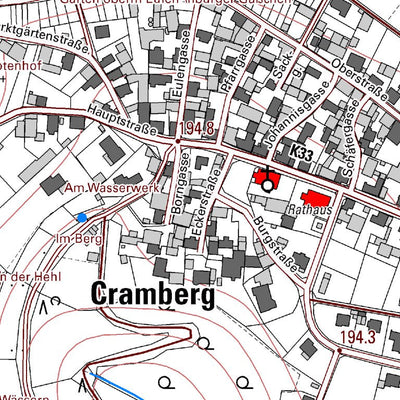 Landesamt für Vermessung und Geobasisinformationen Rheinland-Pfalz Cramberg (1:5,000) digital map