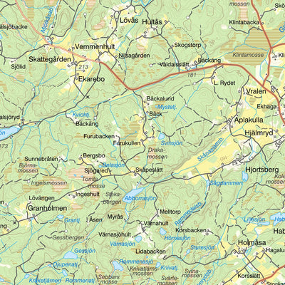 Lantmäteriet Töllsjö digital map