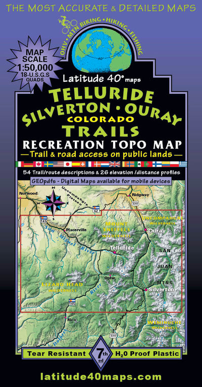 Latitude 40° maps Telluride-Silverton-Ouray Trails Map 7th Ed. bundle