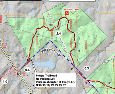 Lsht Map LSHT Map 05 Phelps by Lone Star Hiking Trail Club | Avenza Maps
