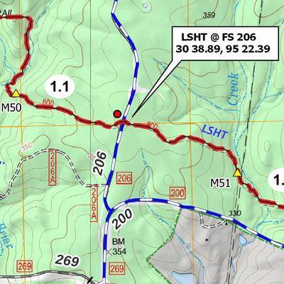 Lone Star Hiking Trail Club LSHT Map 06 Four Notch digital map
