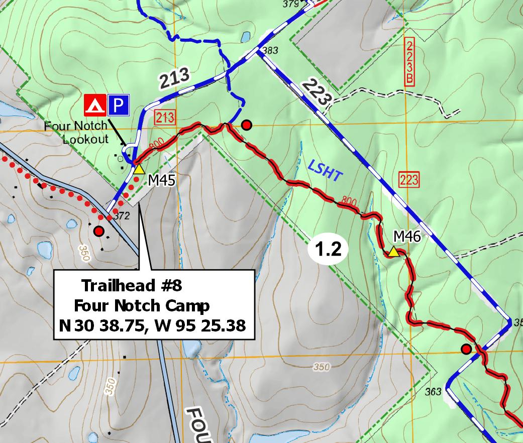Lsht Map LSHT Map 06 Four Notch by Lone Star Hiking Trail Club | Avenza Maps