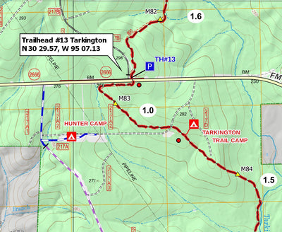 Lone Star Hiking Trail Club LSHT Map 10 Tarkington digital map