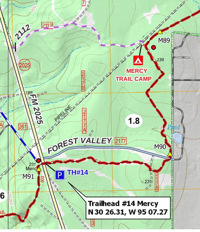 Lone Star Hiking Trail Club LSHT Map 10 Tarkington digital map
