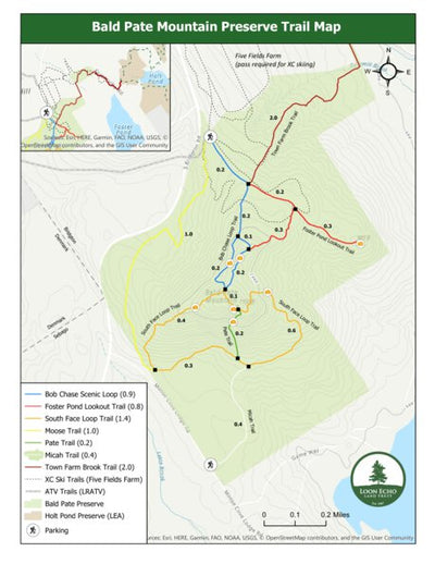 Loon Echo Land Trust Bald Pate Mountain Preserve digital map