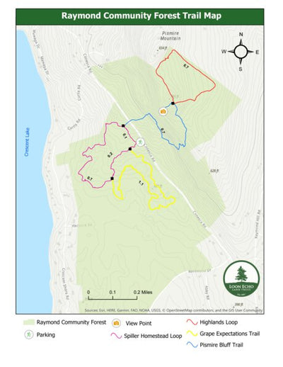 Loon Echo Land Trust Raymond Community Forest digital map