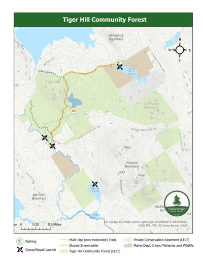 Loon Echo Land Trust Tiger Hill Community Forest digital map