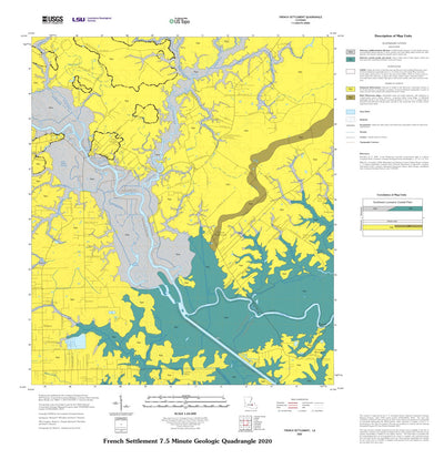 Louisiana Geological Survey (LSU) French Settlement Surface Geology digital map