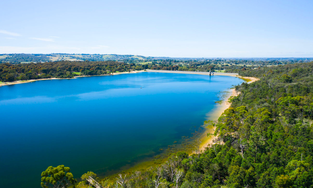 Aerial view of Lysterfield Lake Park