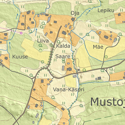 Maa-amet Mustoja küla, Haljala vald digital map