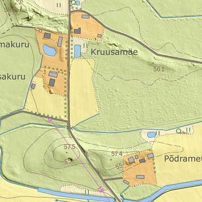 Maa-amet Viidike küla, Tartu vald digital map