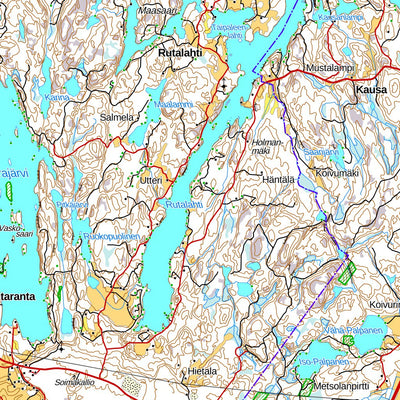 MaanMittausLaitos Asikkala 1:100 000 (M43L) digital map