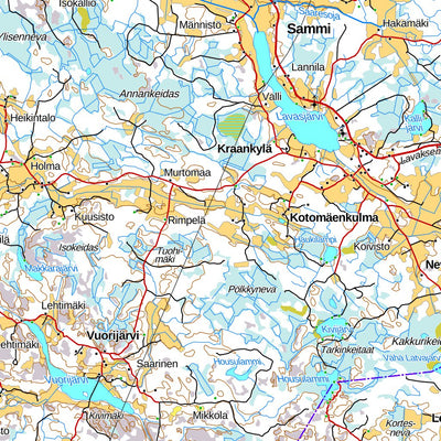 MaanMittausLaitos Kankaanpää 1:100 000 (N33L) digital map