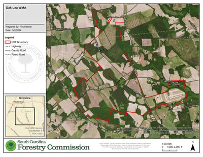 Manchester State Forest Oak Lea WMA Map digital map