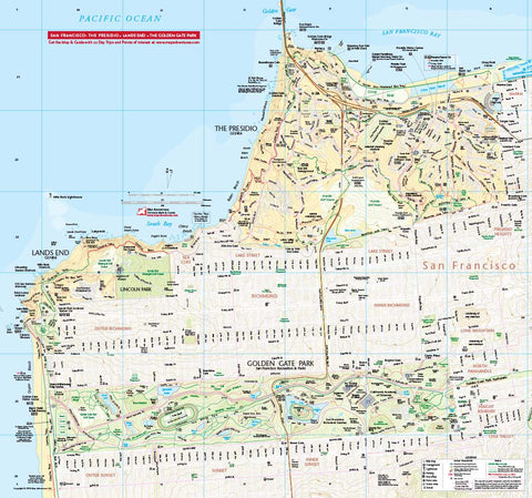 Map Adventures LLC San Francisco’s Golden Gate Hiking and Biking Trail Map digital map