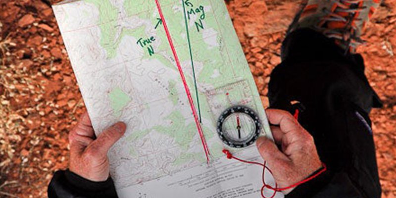 Map with compass on it to navigate