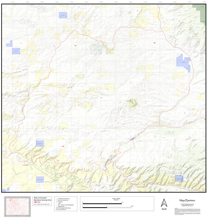 2025 Colorado Hunt Map – GMU 301 by Map the Xperience | Avenza Maps