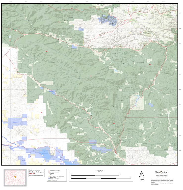 2025 Colorado Hunt Map – GMU 501 by Map the Xperience | Avenza Maps