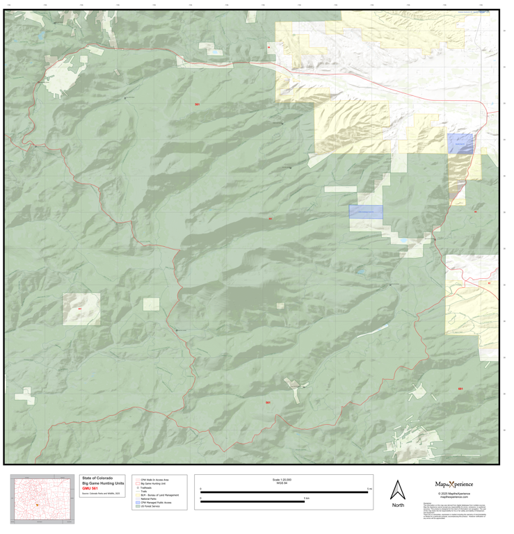 2025 Colorado Hunt Map – GMU 561 by Map the Xperience | Avenza Maps