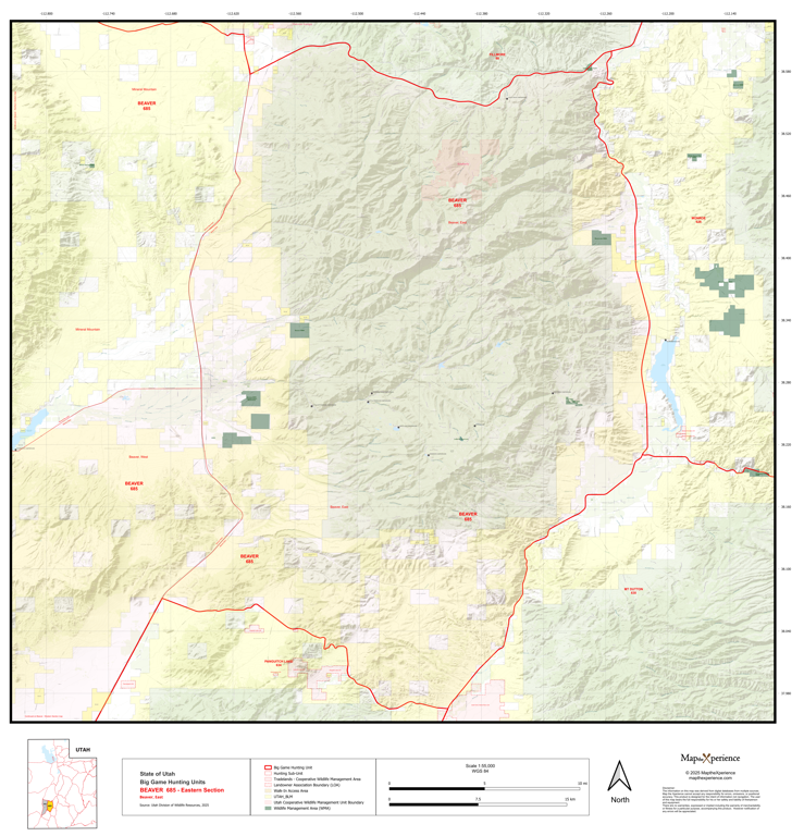 2025 Utah Hunt Map - Beaver Unit East by Map the Xperience | Avenza Maps