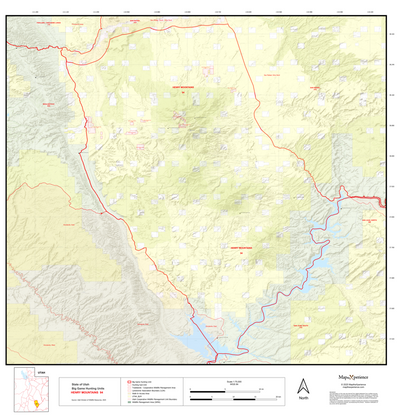 2025 Utah Hunt Map - Henry Mountains Unit Preview 1