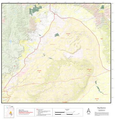 2025 Utah Hunt Map - Manti San Rafael Unit (North) Preview 1