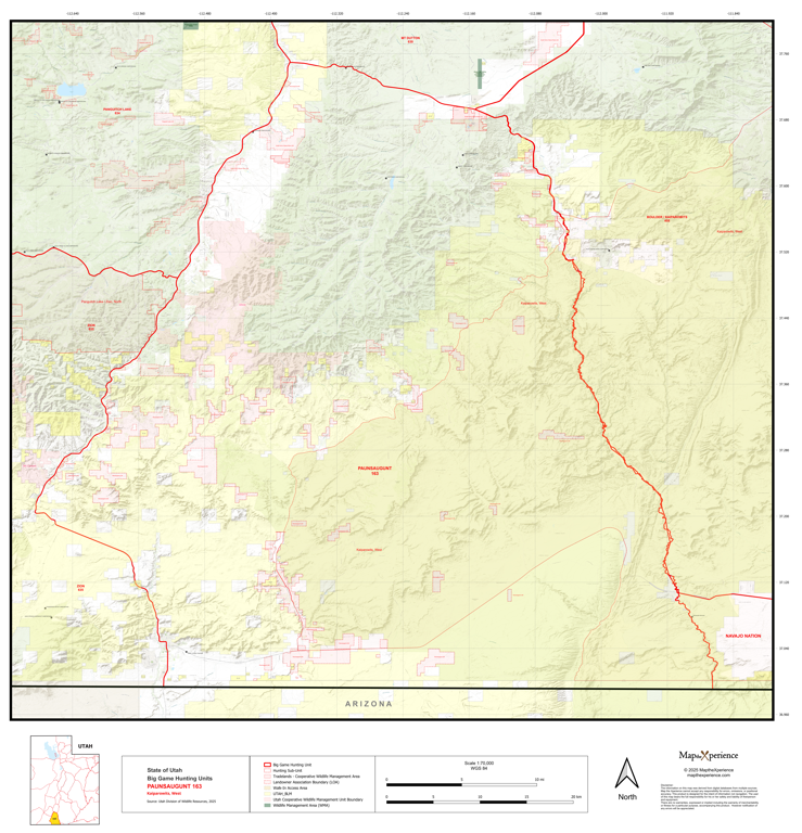 2025 Utah Hunt Map - Paunsaugunt Unit by Map the Xperience | Avenza Maps