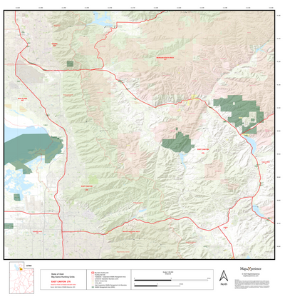 2025 Utah Hunt Map - Unit East Canyon, Wasatch Front Extended Archery Area Preview 1