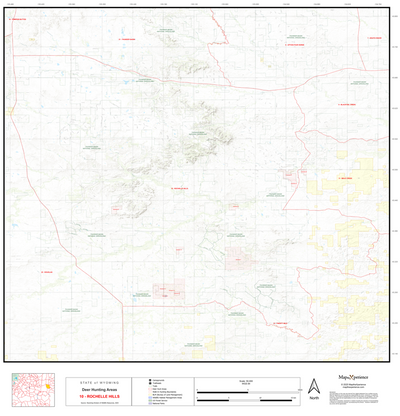 2025 Wyoming Deer Hunt Map – Deer Area 10 (Rochelle Hills) Preview 1