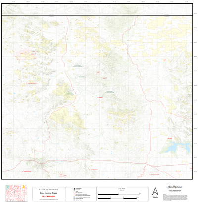 2025 Wyoming Deer Hunt Map – Deer Area 18 (Campbell) Preview 1
