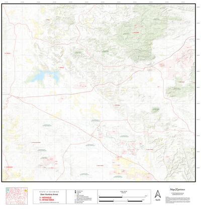 2025 Wyoming Deer Hunt Map – Deer Area 5 (Inyan Kara) Preview 1